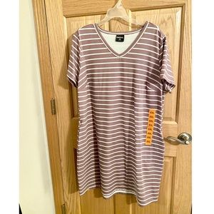 32 Degrees Striped T-Shirt Dress XXL